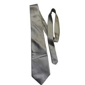 Robert Talbott Tie Silver Grey 100% Silk Textured Metallic Made in USA Classic